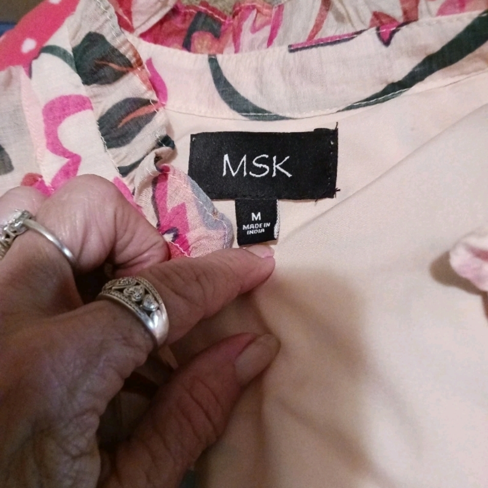 MSK Pink and Cream Floral Dress - Picture 3 of 6